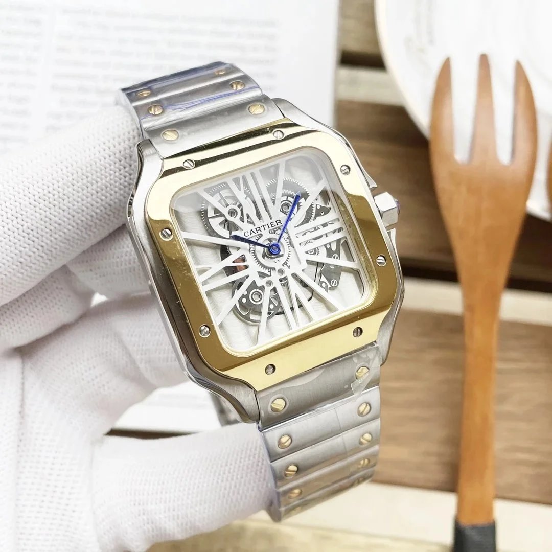 Cartier Santos de Cartier Skeleton Large Stainless Steel