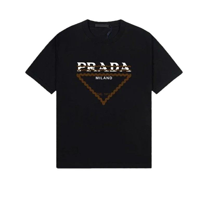 Prada Embroidered Triangle Logo T-Shirt