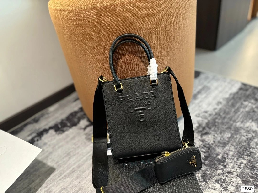 Prada Small Leather Tote Bag Caramel