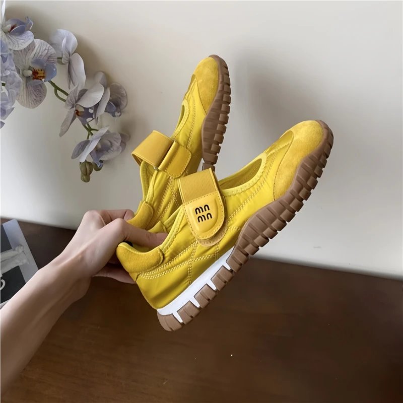 Miu Miu Tyre Technical Fabric and Suede Sneakers