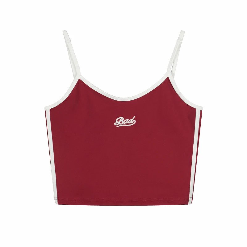 BADBLOOD Wendy Spaghetti Tank Top Burgundy