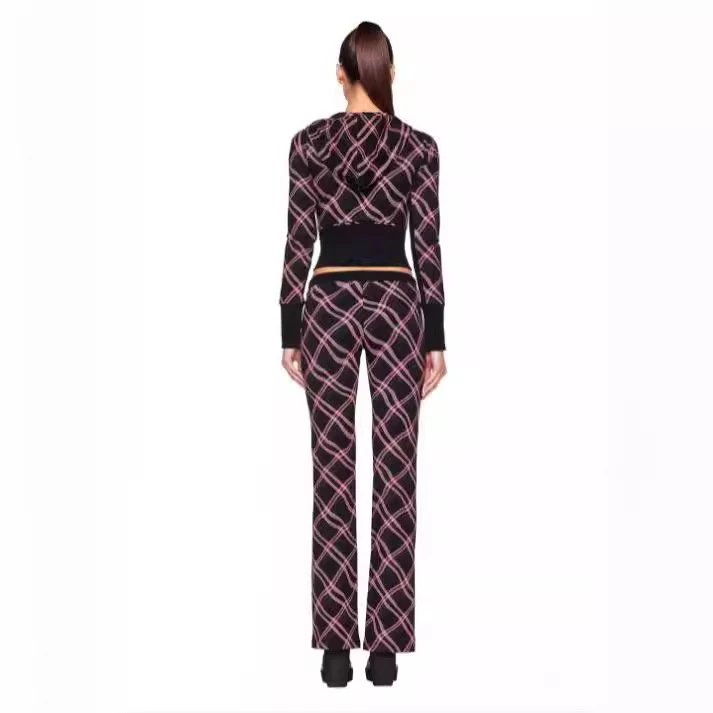 I.AM.GIA Blare Hoodie Black Warped Plaid