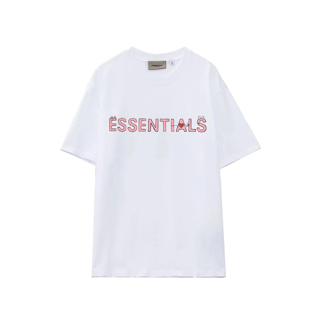 Fear of God Essentials Fuzzy Eyes Logo T-Shirt Black/Pink