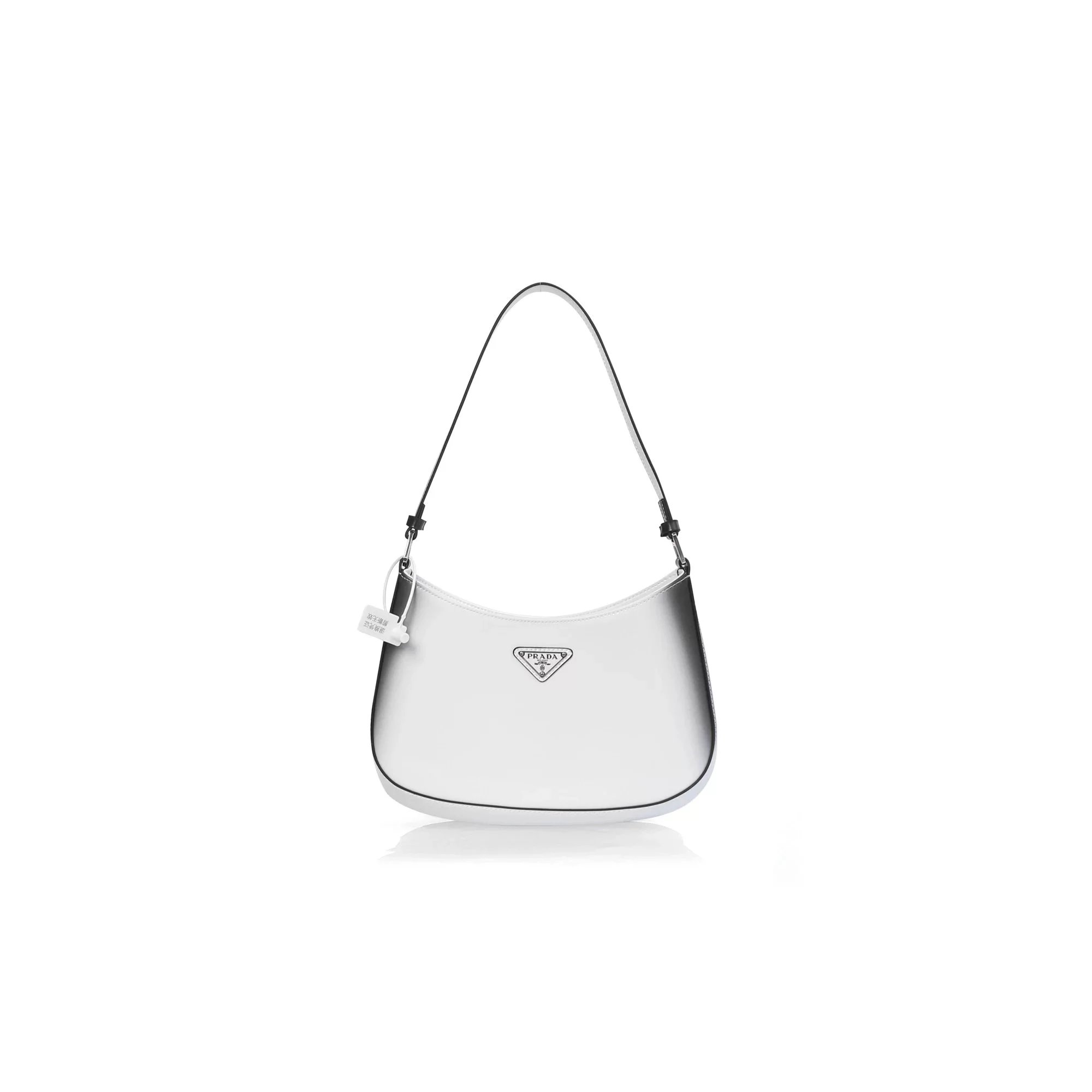 Prada Cleo Brushed Leather Shoulder Bag Black