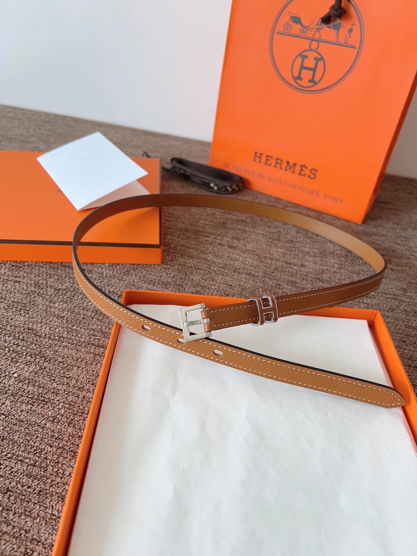 Hermès Focus Mini 5382 Reversible Belt 13mm Gold / Black Gold Hardware