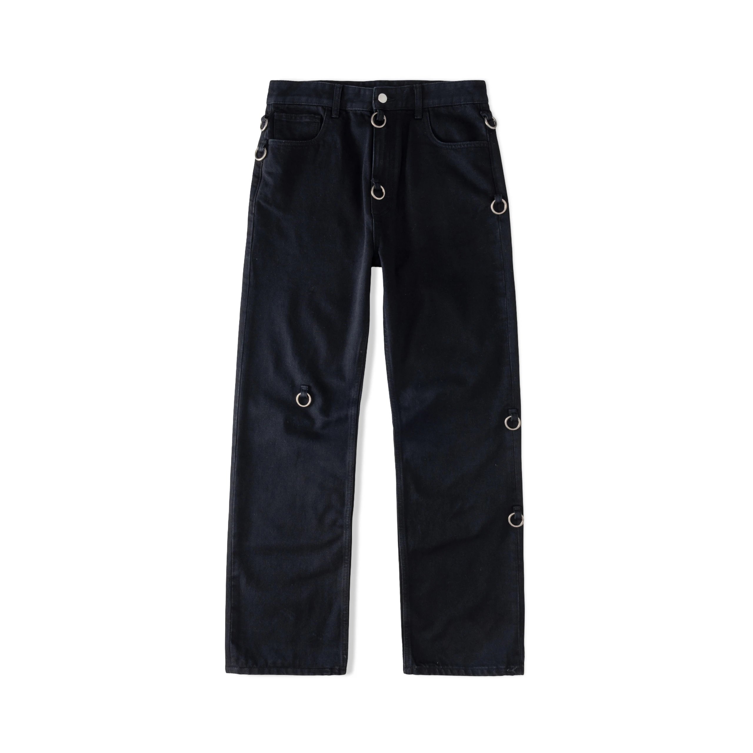 Raf Simons AW19 Ring Embellished Denim Jeans Black