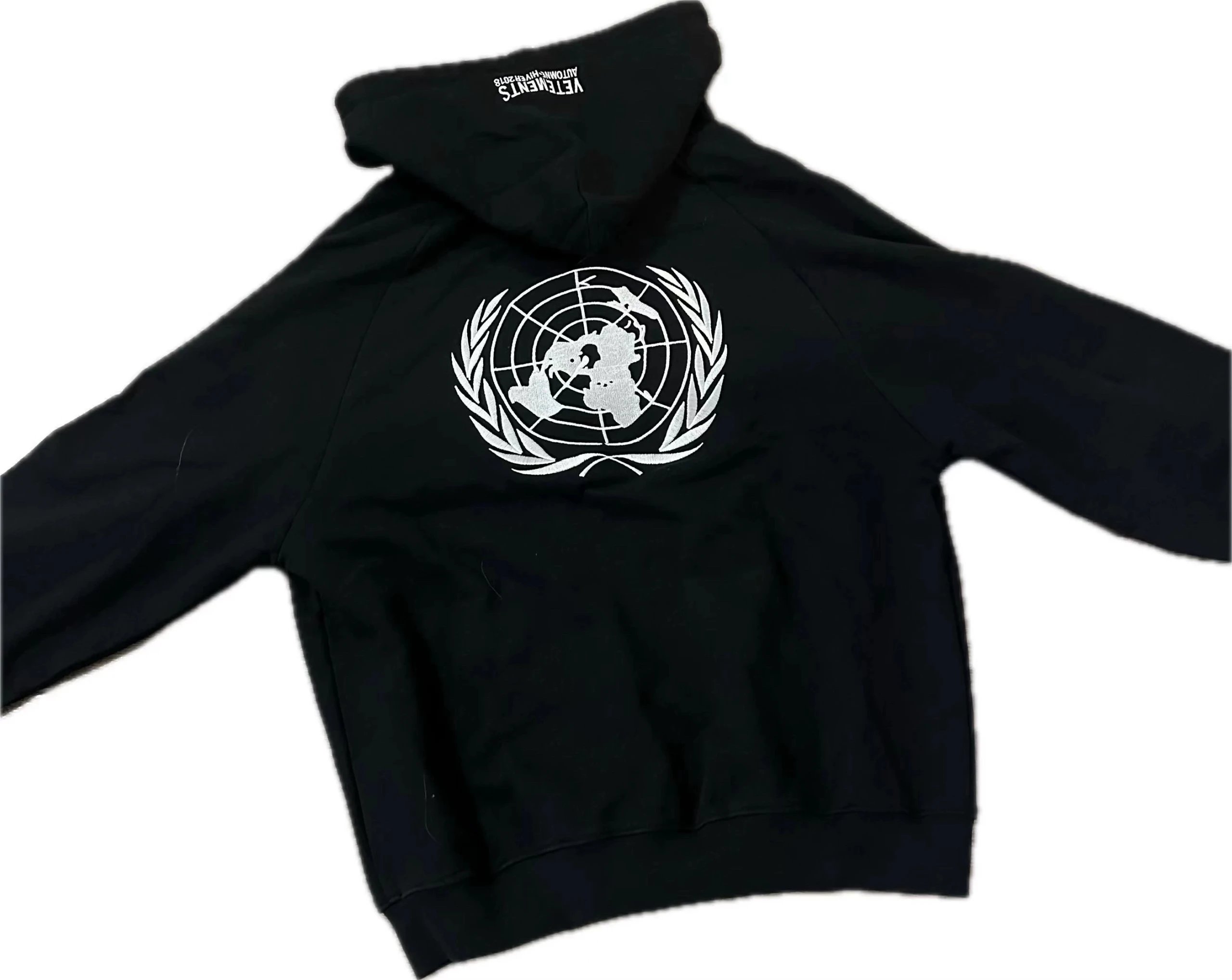 Vetements Automne-Hiver 2018 Free Hugs Zip-Up Hoodie Black