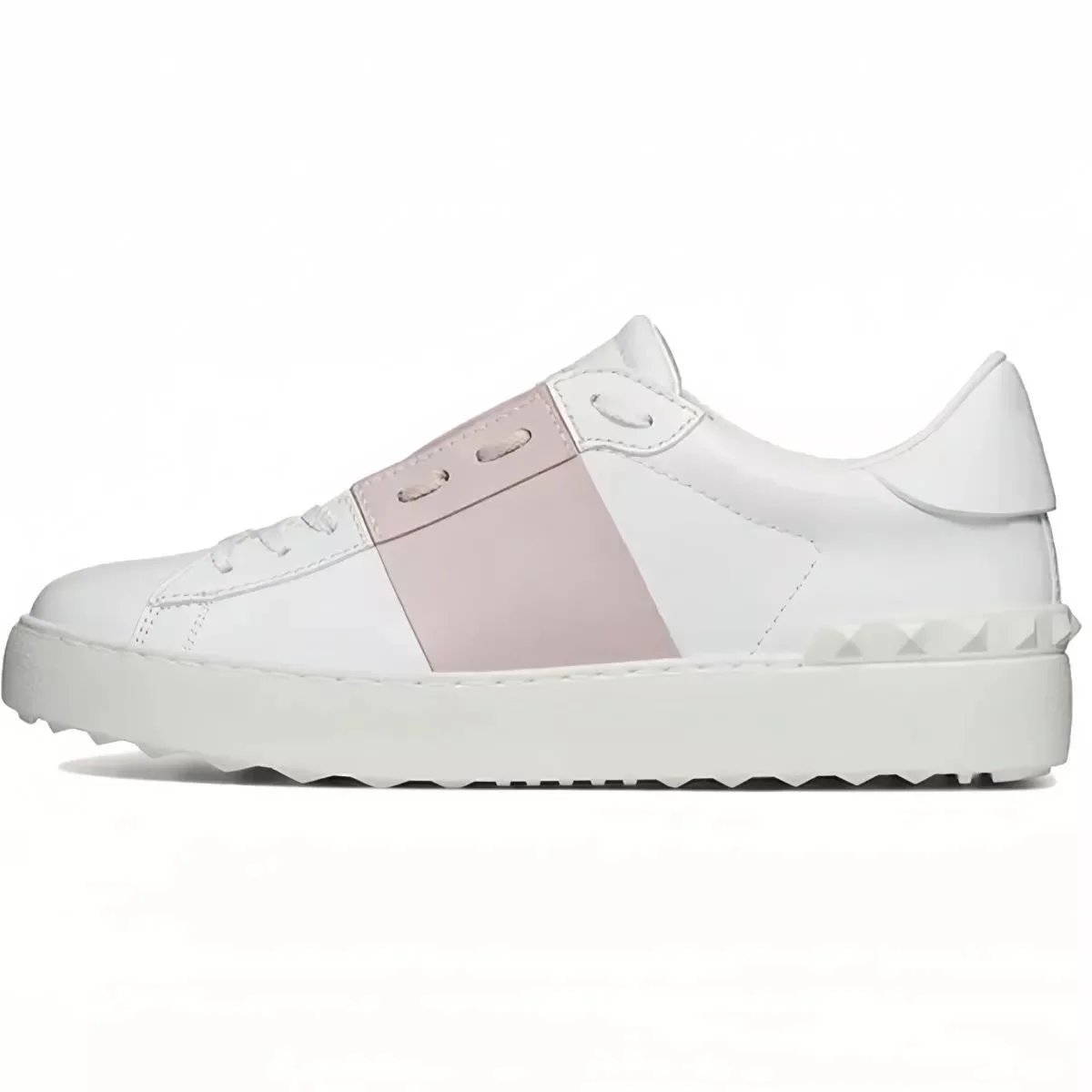Valentino Garavani Open Leather Sneakers White Silver