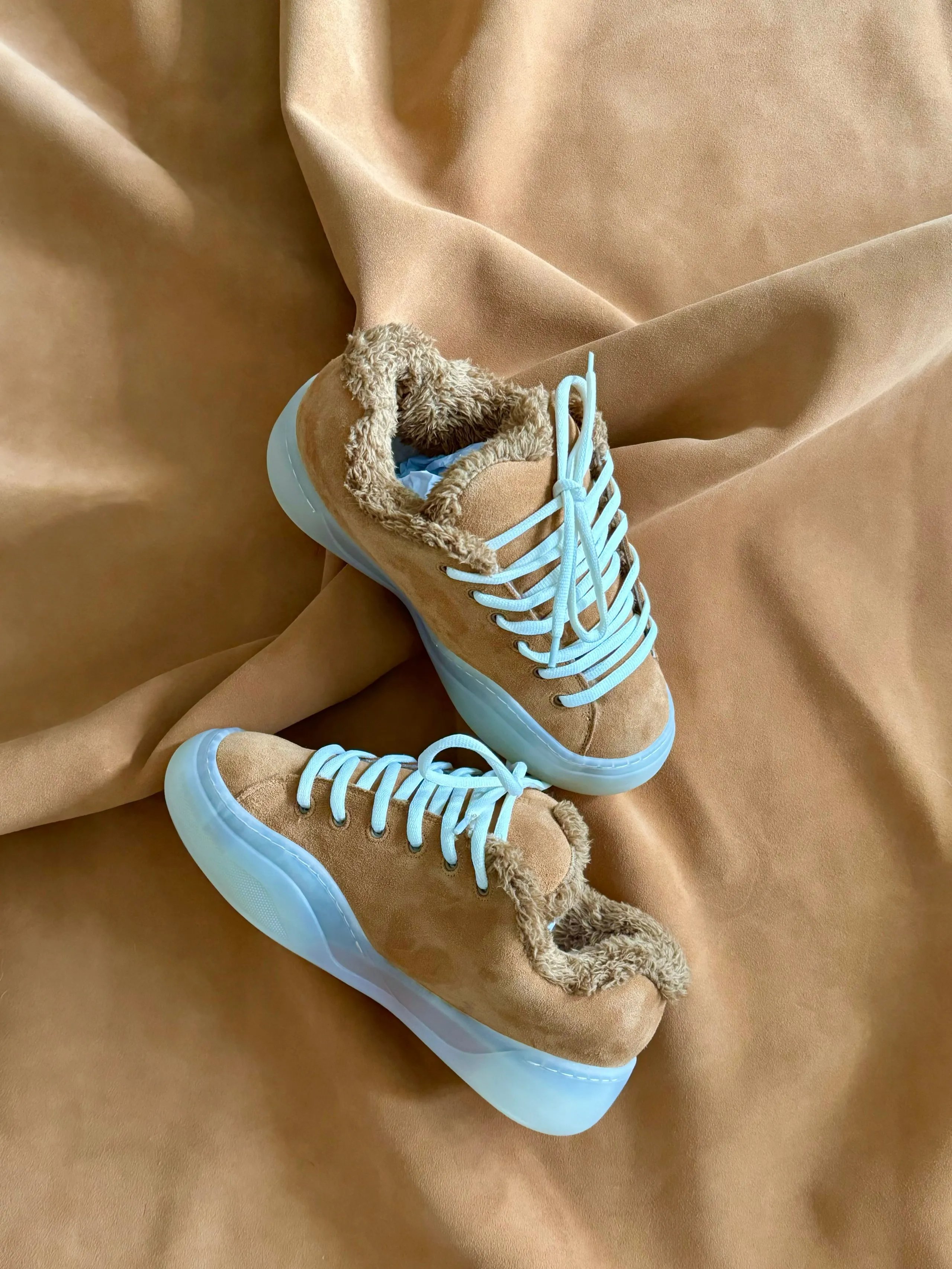 ERL Suede Vamp Skate Sneakers Brown/Light Blue