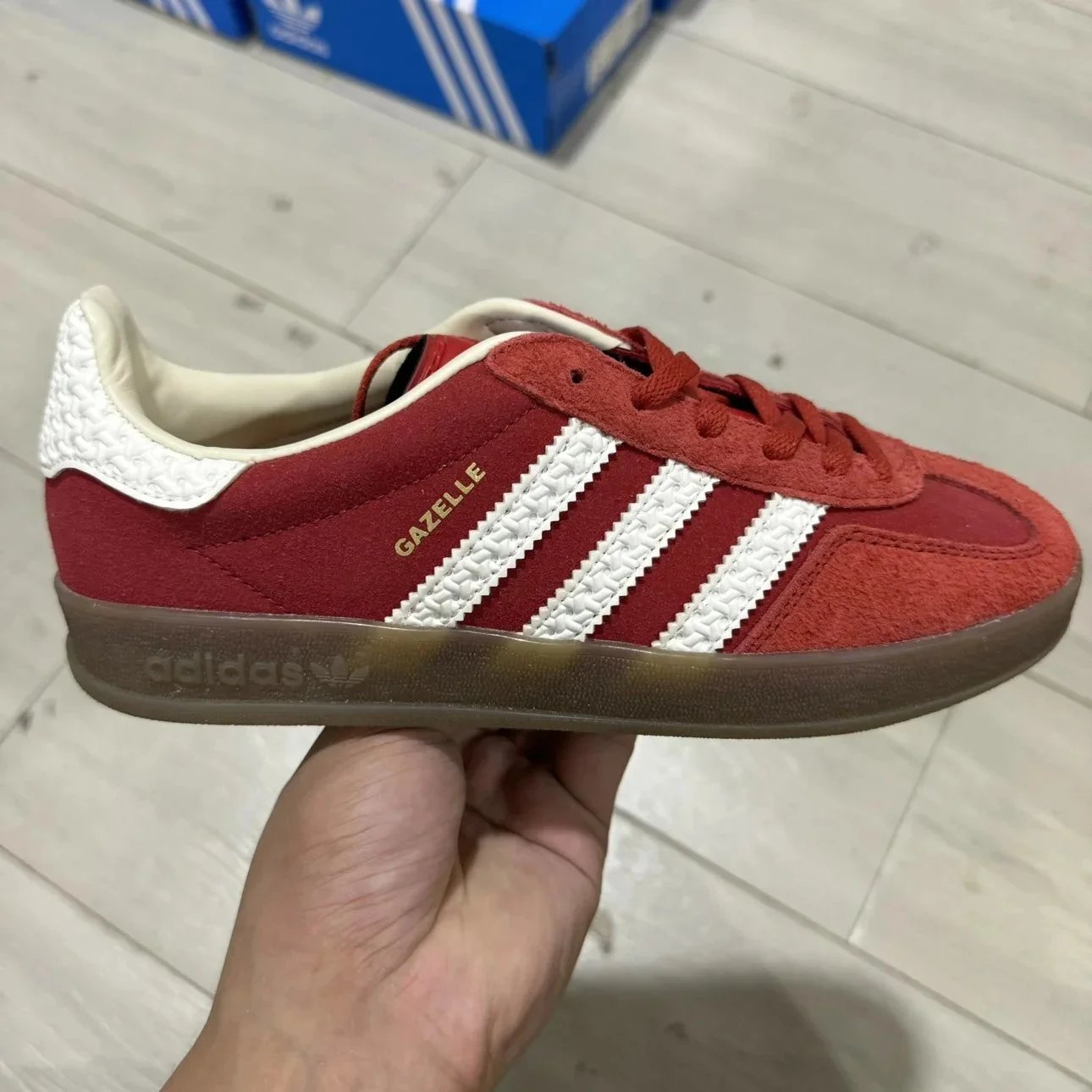 adidas Originals Gazelle Indoor Blue Fusion Cloud White Gum