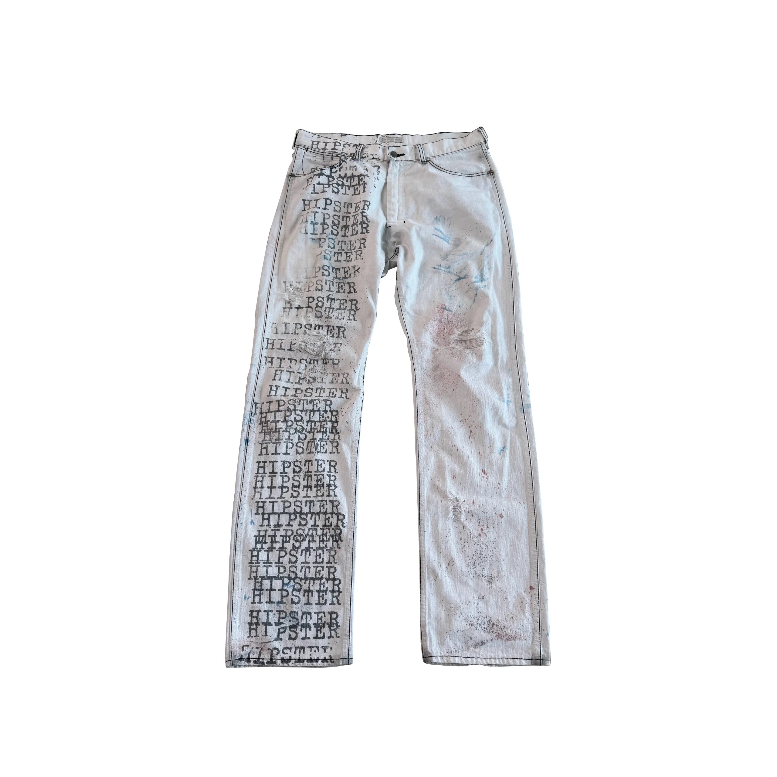 Number (N)ine SS02 'The Modern Age' Hipster Jeans White