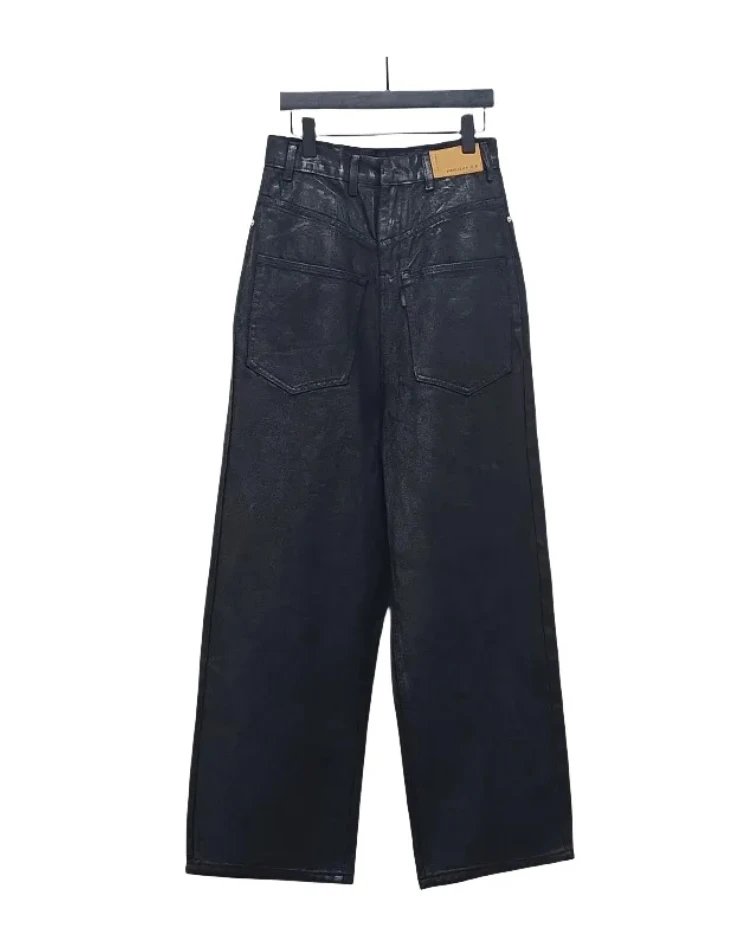 Project G/R Reversed Waxed Denim Pants Black