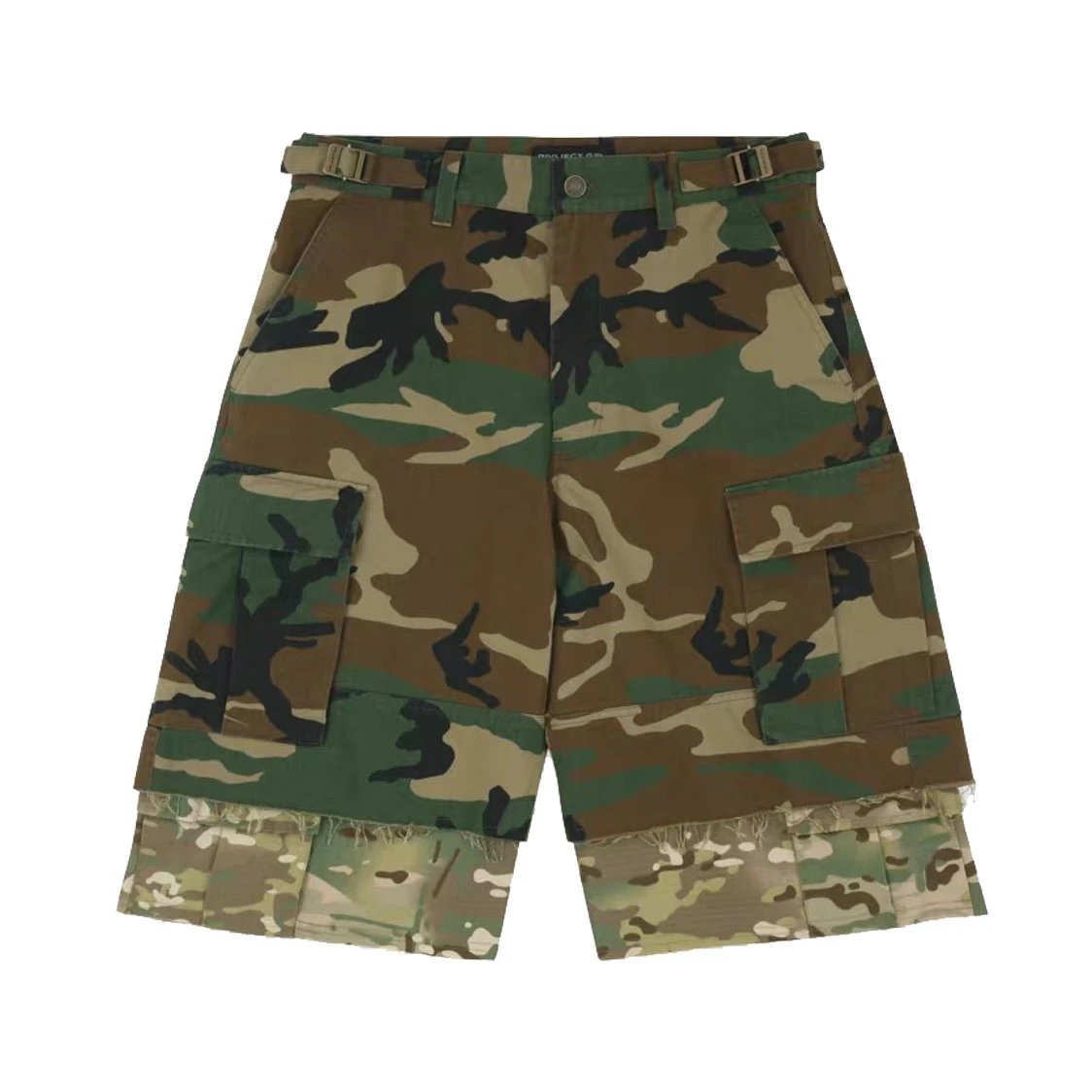 Project G/R Camouflage Layered Cargo Shorts