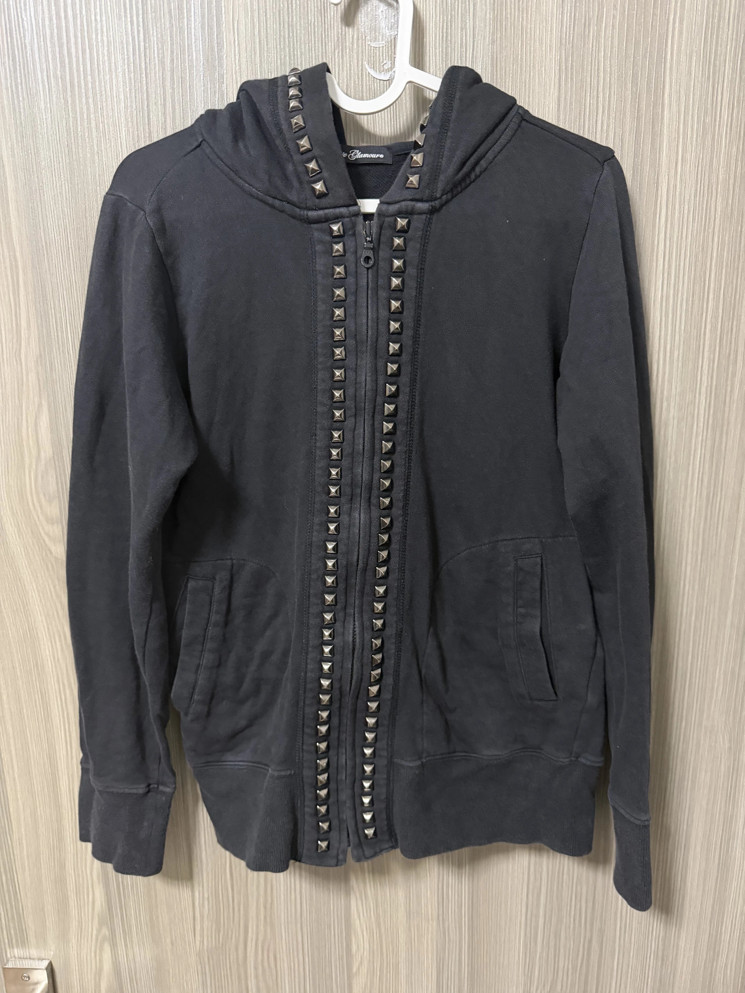 Hysteric Glamour Studded Zip Up Hoodie Black
