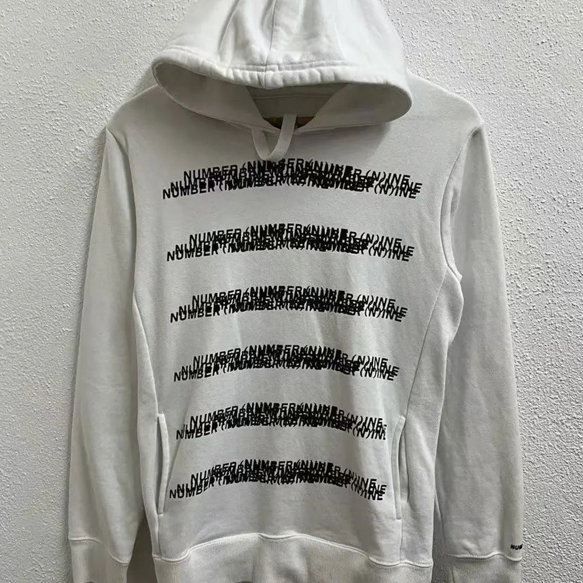 Number (N)ine Blur Logo Hoodie White
