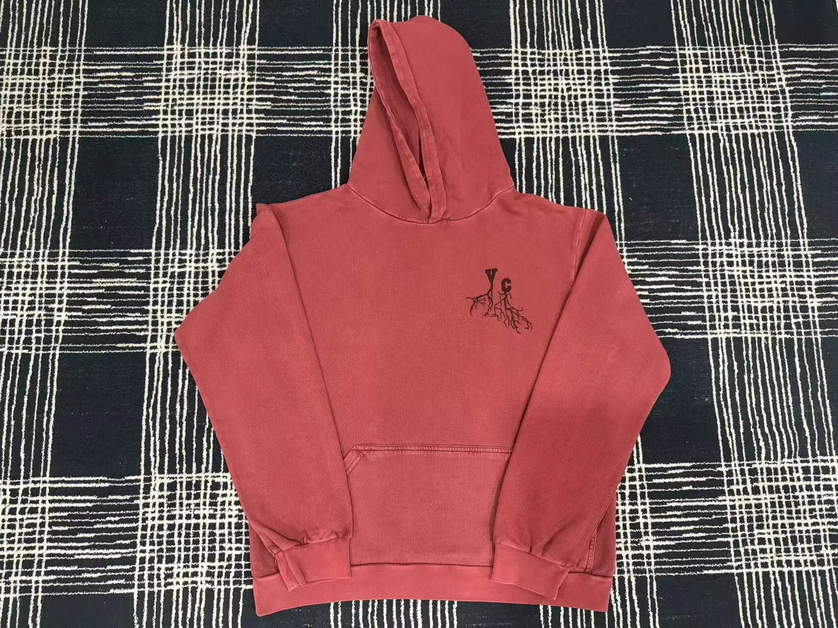 Raf Simons AW02 Virginia Creeper Roots Hoodie Red