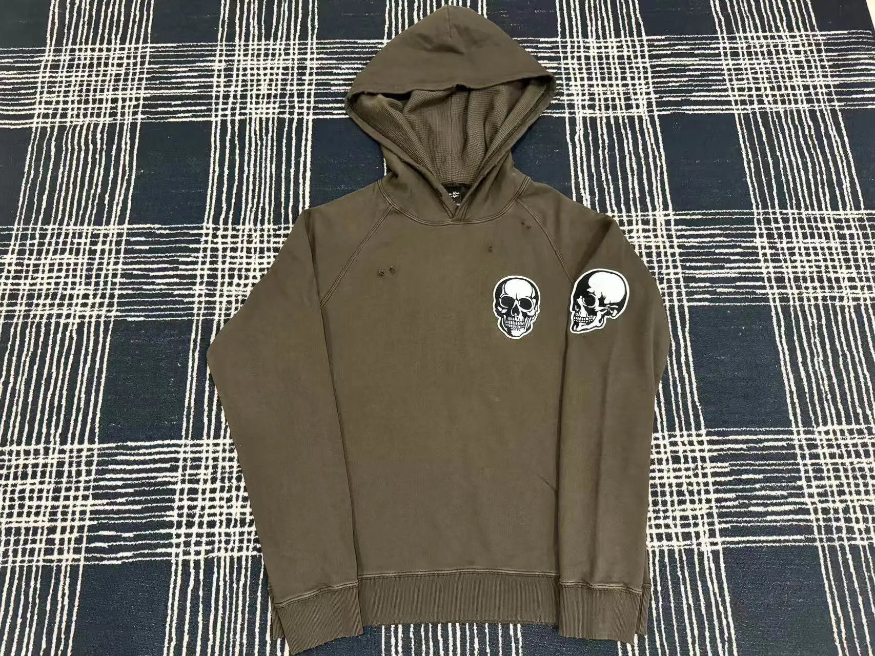 Number (N)ine SS04 Double Skull Pullover Hoodie Brown