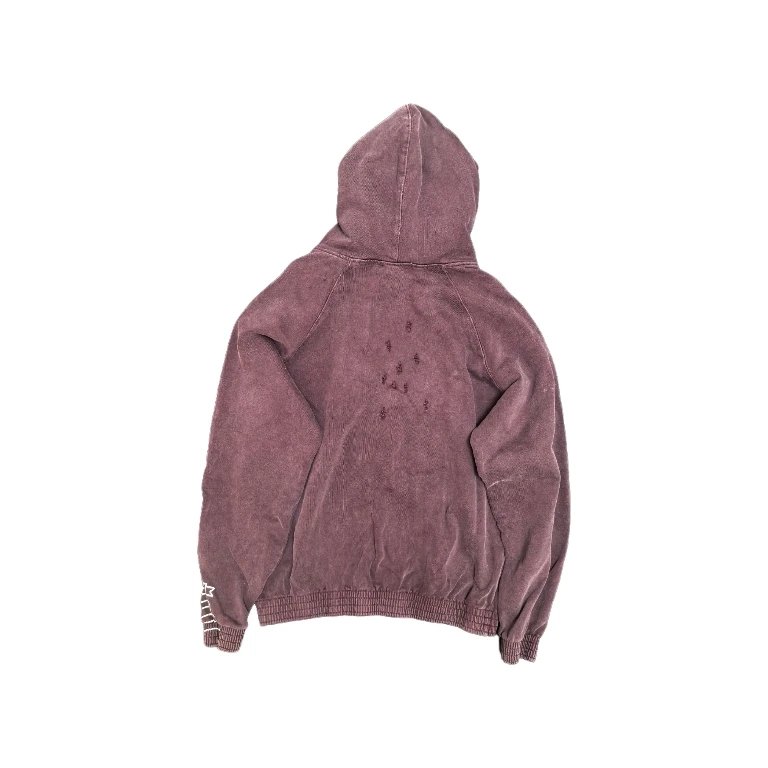 Number (N)ine SS03 Shield Distressed Hoodie Burgundy