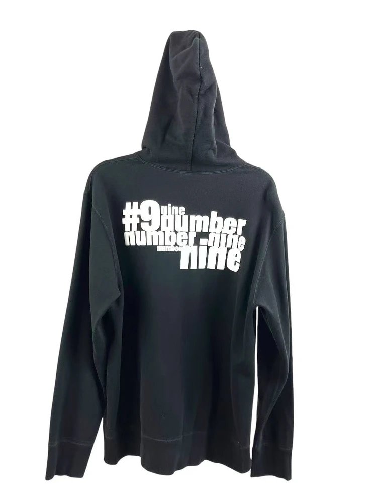 Number (N)ine SS03 Typo Multi-Logo Hoodie Black