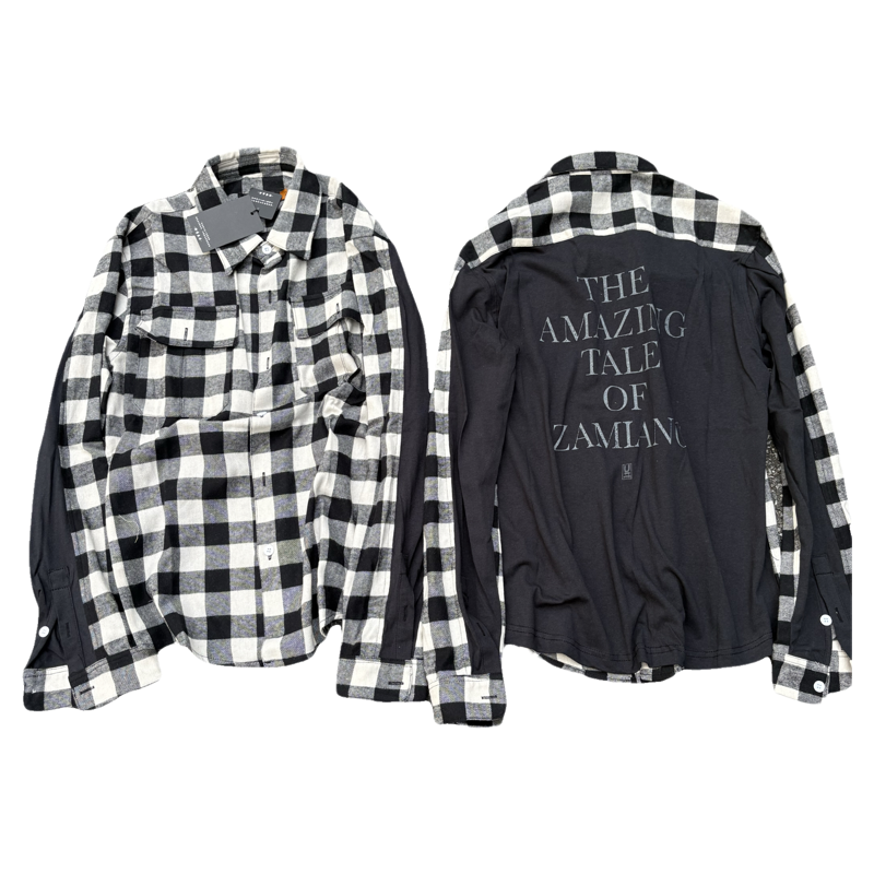Undercover SS06 "The Amazing Tale of Zamiang" Hybrid Reconstructed Flannel Shirt