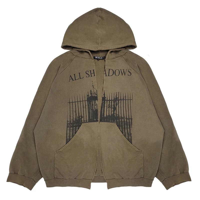 Raf Simons AW05 "History of My World" Oversized Zip-Up Hoodie Brown