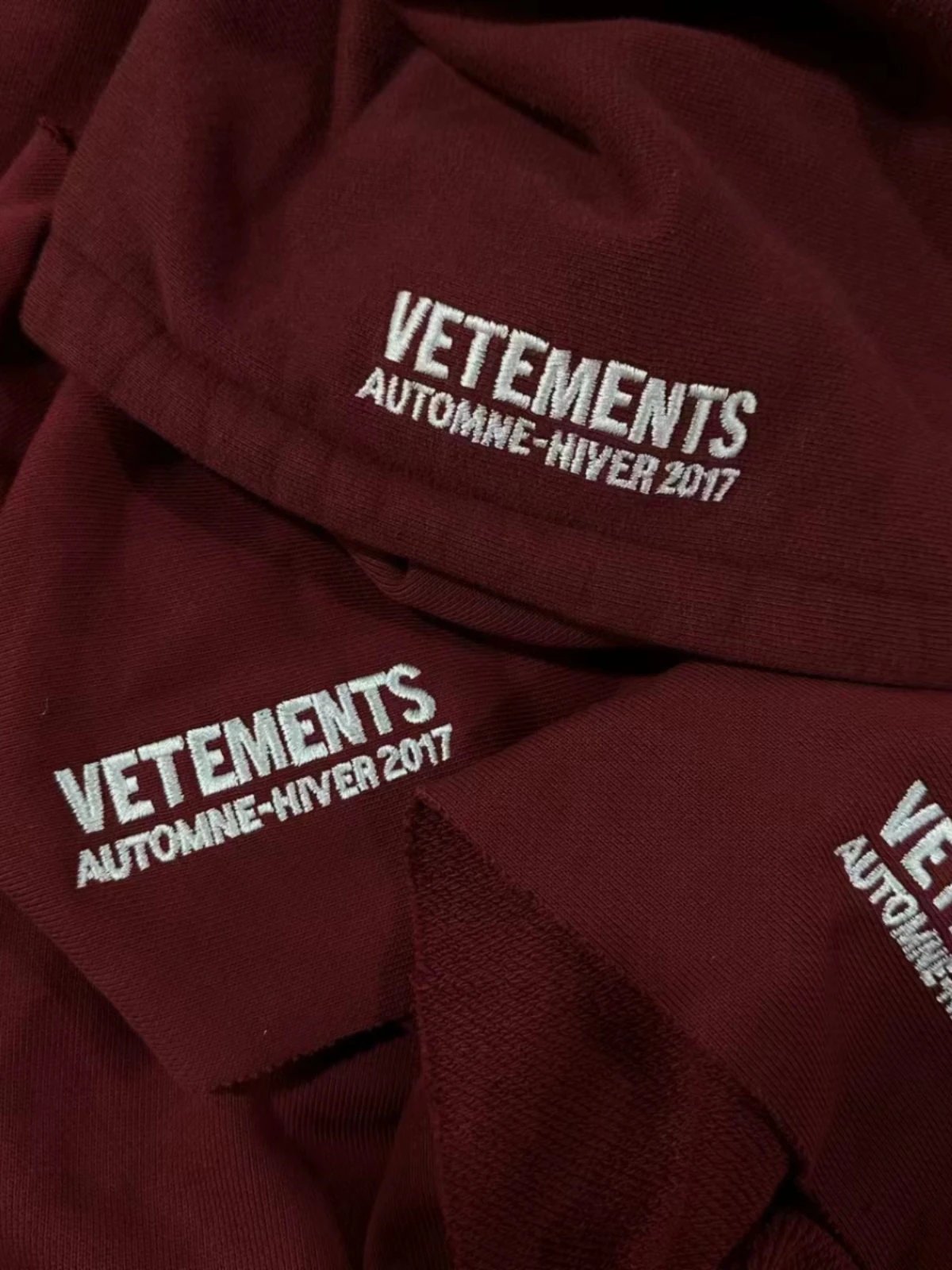 Vetements FW17 May The Bridges I Burn Light The Way Hoodie Burgundy