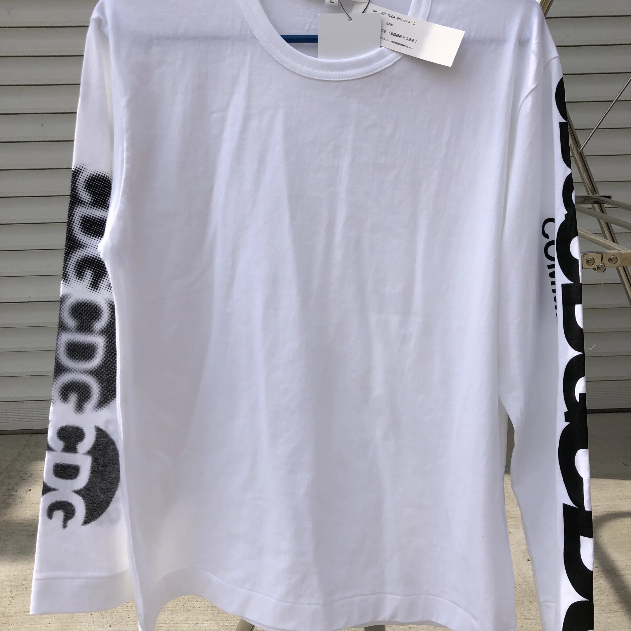 CDG Comme des Garçons Sleeve Logo Long Sleeve T-Shirt White