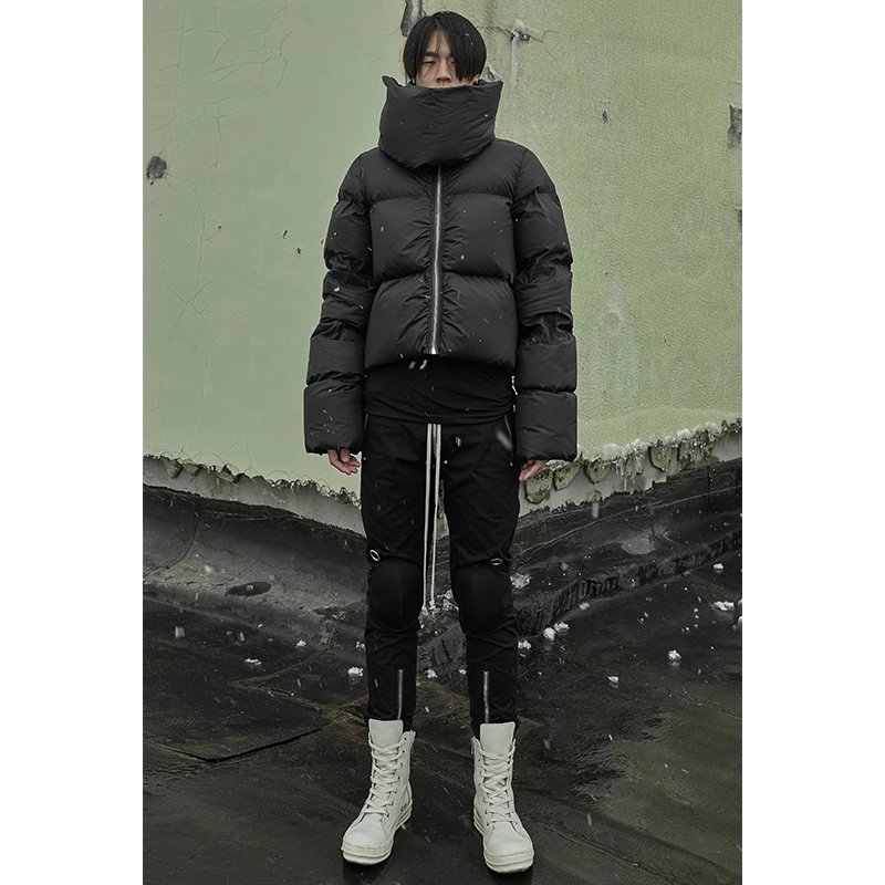 Rick Owens Funnel Neck Down Puffer Jacket Black