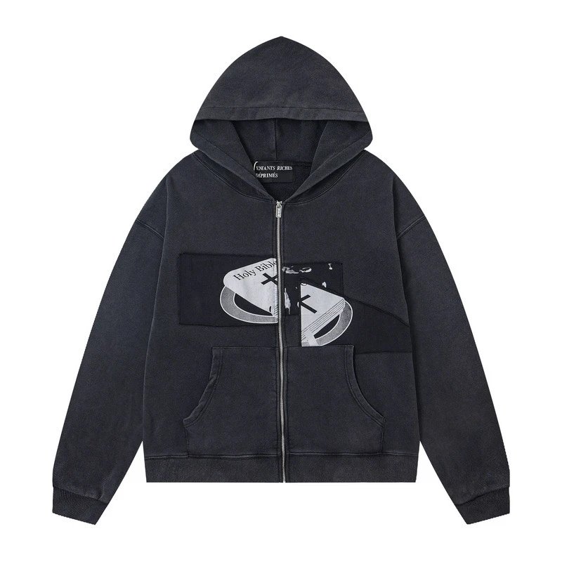 Enfants Riches Déprimés Holy Bible 'Assemblage' Baggy Zip Hoodie Black