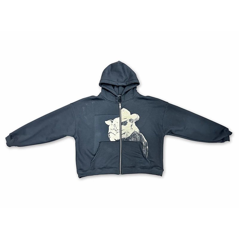 Enfants Riches Déprimés Pig Allen Jackson Assemblage Zip Up Hoodie Washed Black