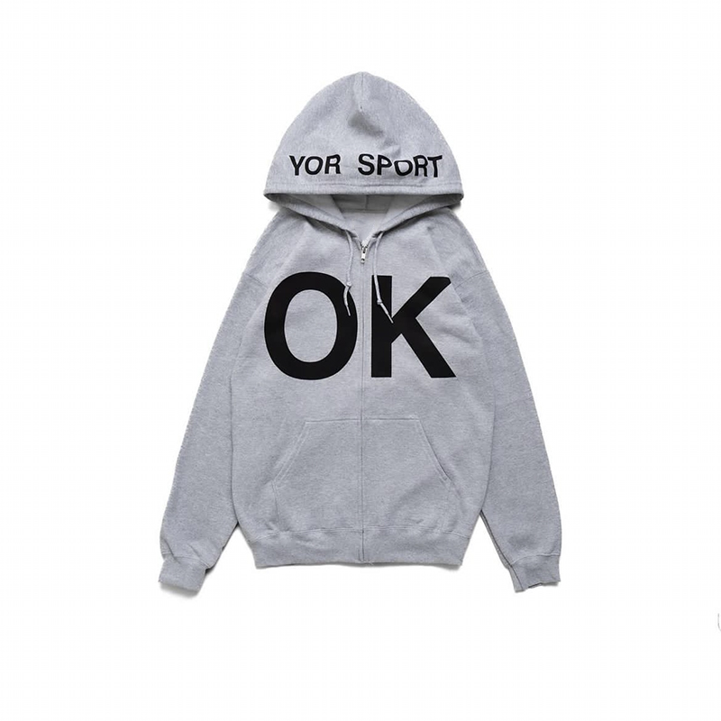 Yori Sport x Wegonebeok OK Zip Up Hoodie Grey