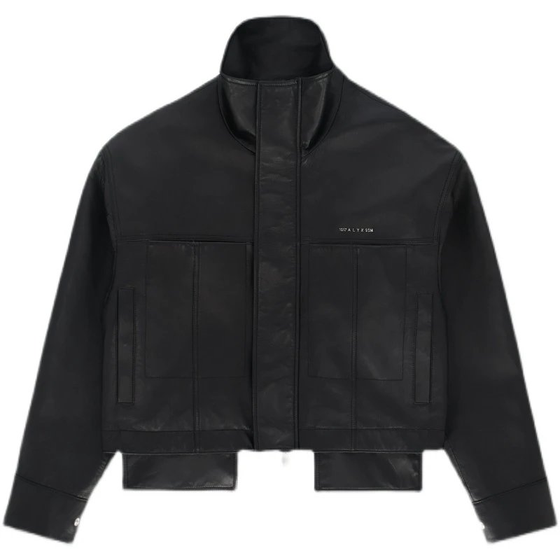 1017 ALYX 9SM High Neck Leather Jacket Black