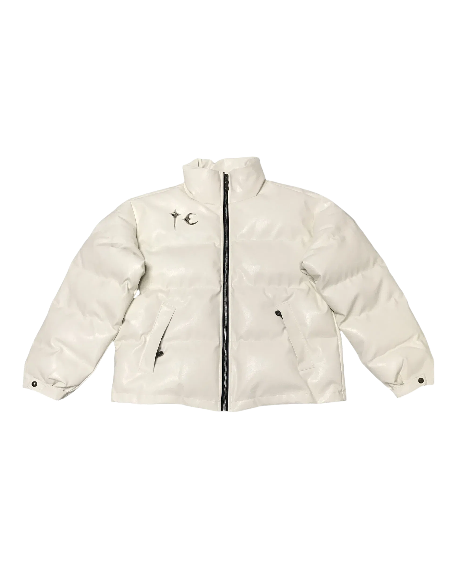 Thug Club TC Leather Puffer Jacket Black