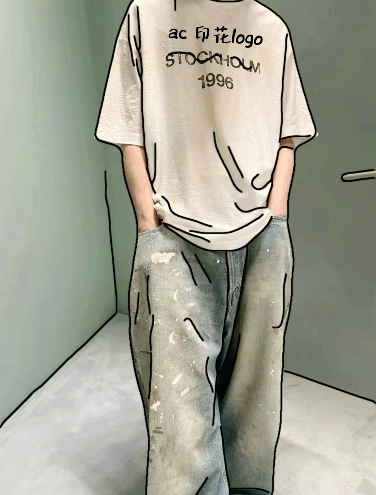 Acne Studios Stockholm 1996 Stamp T-Shirt Off-White