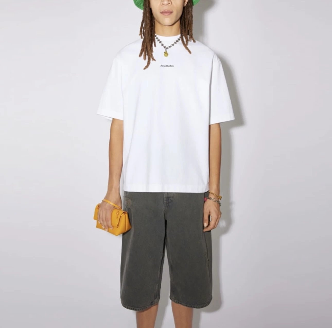 Acne Studios Stamp Logo T-Shirt Relaxed Fit Optic White