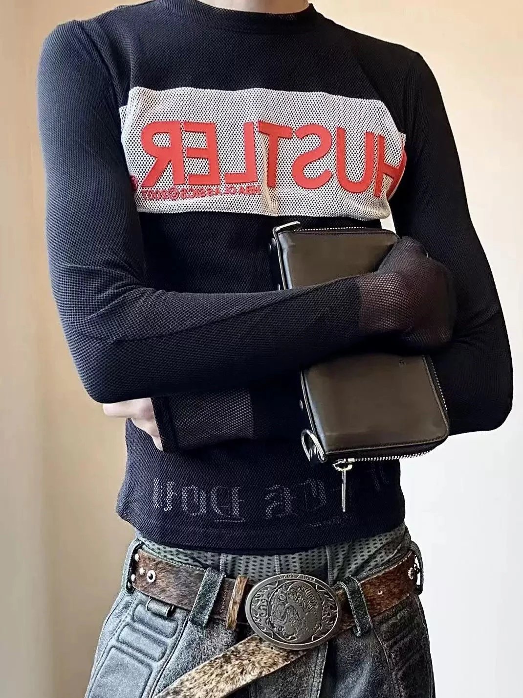 Hood By Air Hustler Mesh Longsleeve Shirt