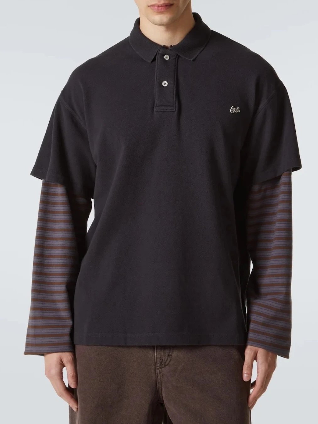 ERL Double Sleeve Polo Shirt Black