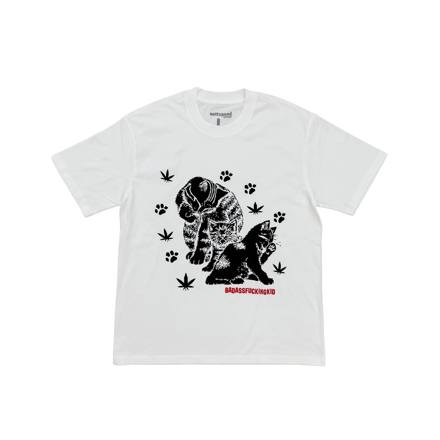 Nettspend BADASSFUCKINGKID BAFK Cat T-Shirt White