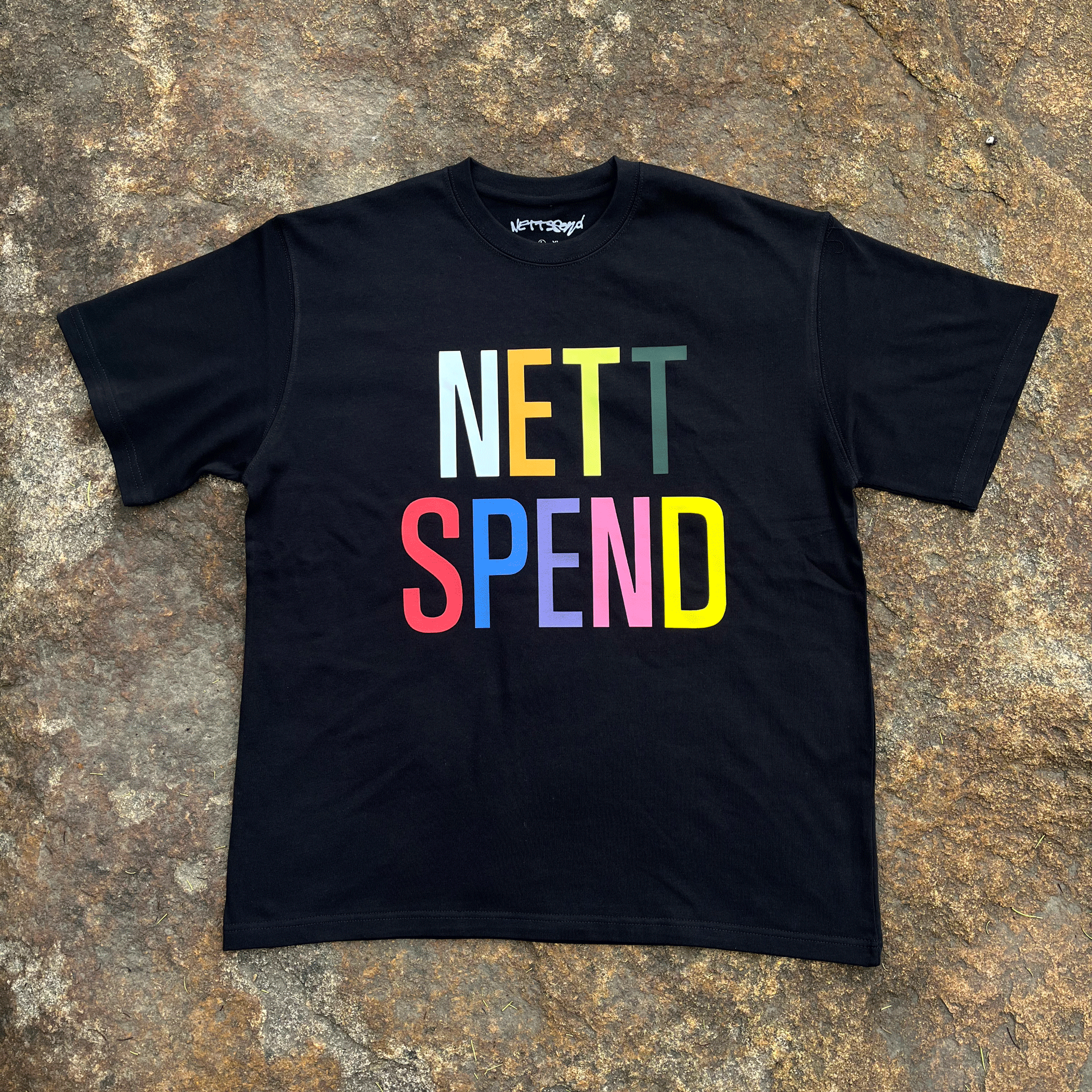 Nettspend Rainbow Logo T-Shirt Black