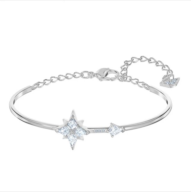 Swarovski Symbolic Star Bangle White Rhodium Plated