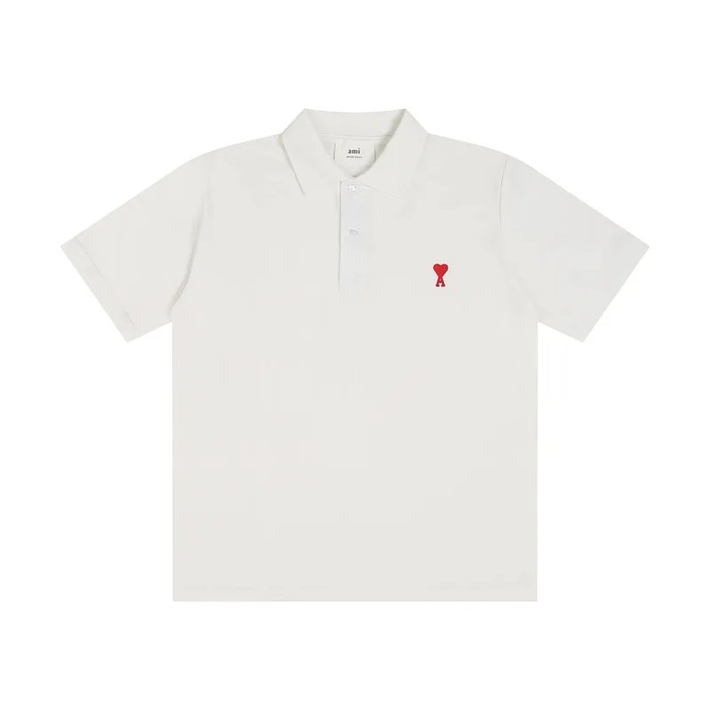 Ami Paris Ami de Cœur Polo Shirt White
