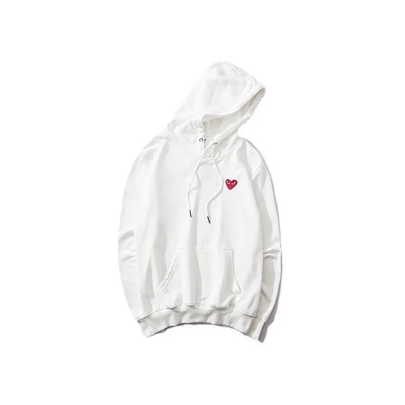 Comme des Garçons PLAY Red Heart Patch Hoodie White