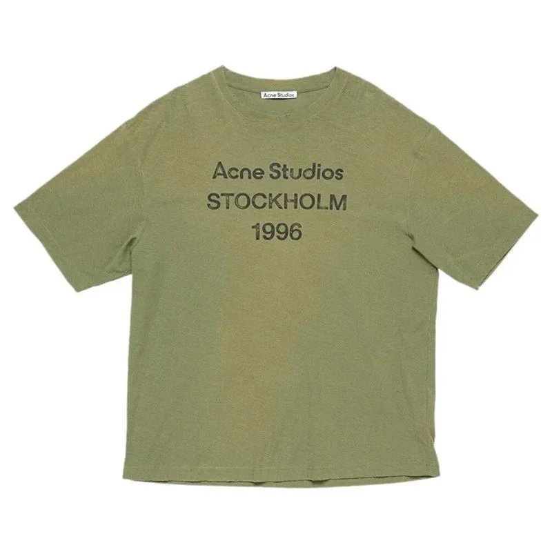 Acne Studios Sprayed 1996 Logo T-Shirt Olive Green