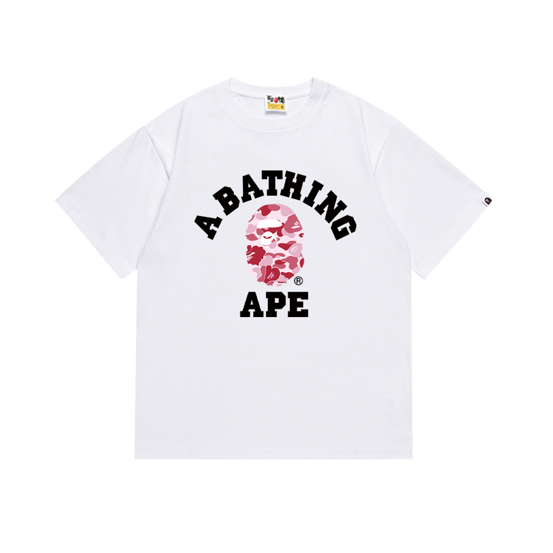 A Bathing Ape ABC Camo College Tee White/Pink