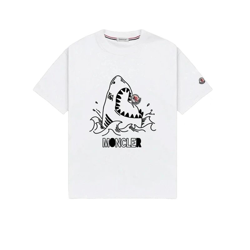 Moncler Enfant Boy's Shark Eating Logo T-Shirt
