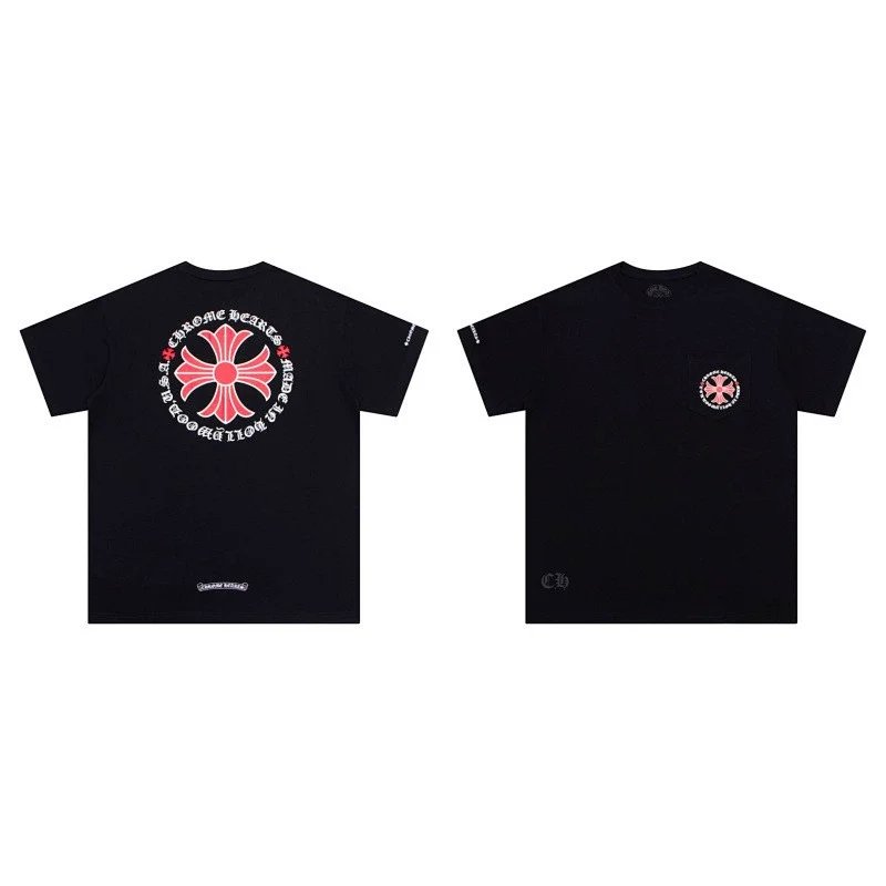 Chrome Hearts Made In Hollywood Plus Cross T-Shirt Black/Red