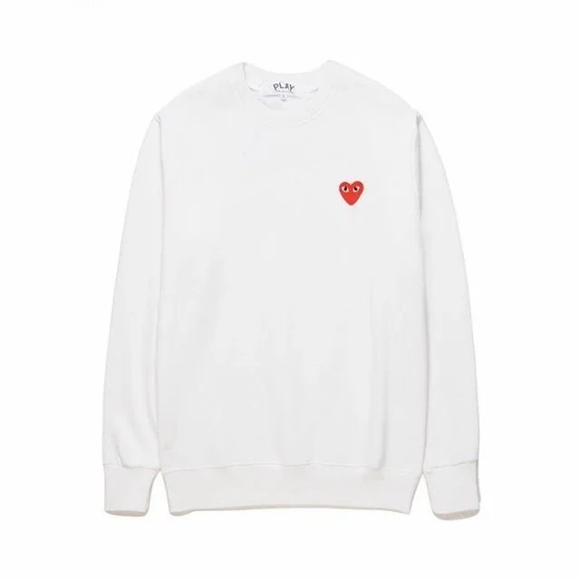 Comme des Garçons Play Red Heart Patch Crewneck Sweatshirt White