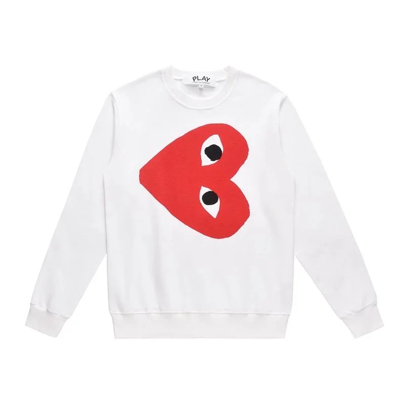 Comme des Garçons Play Red Heart Patch Crewneck Sweatshirt White