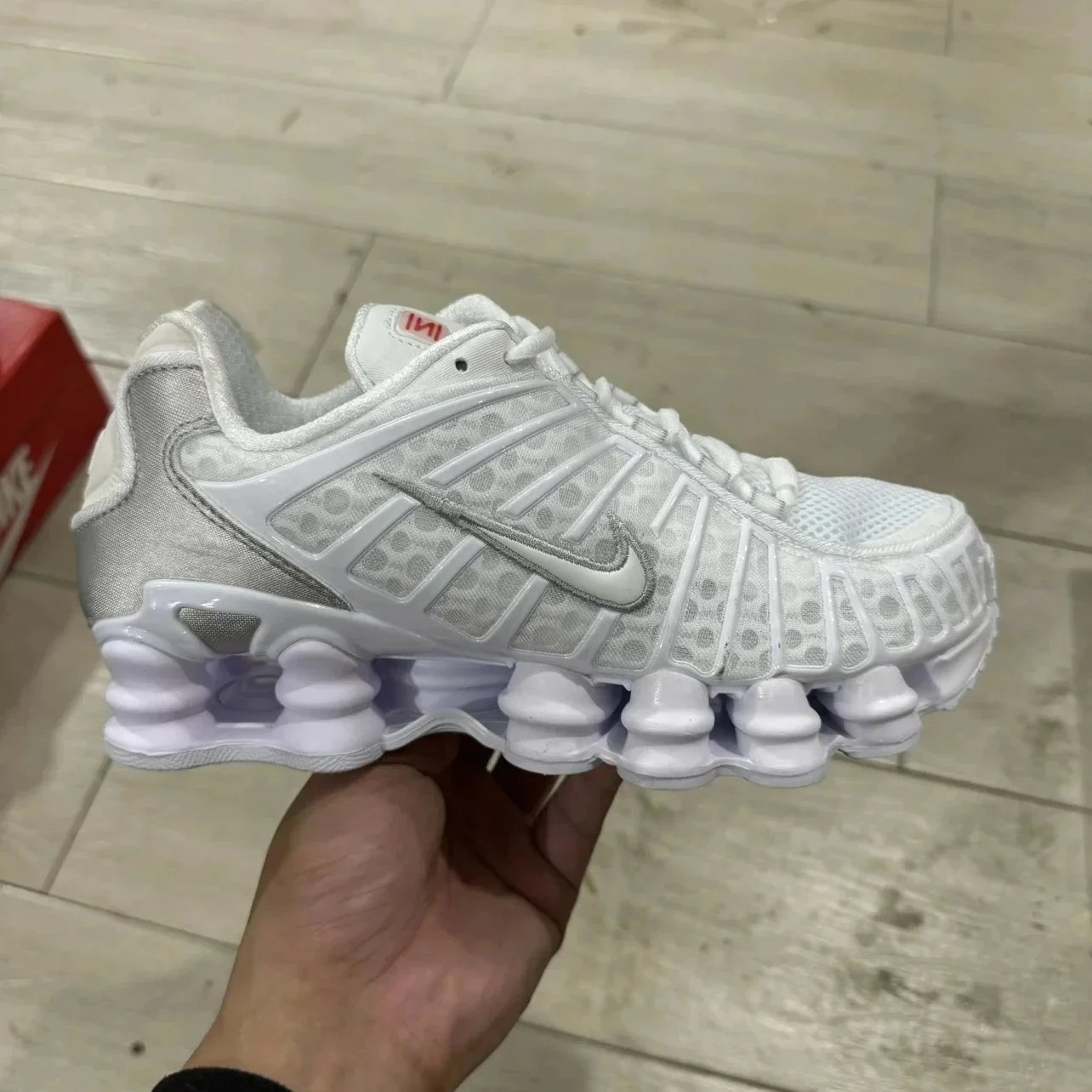 Nike Shox TL White Metallic Silver