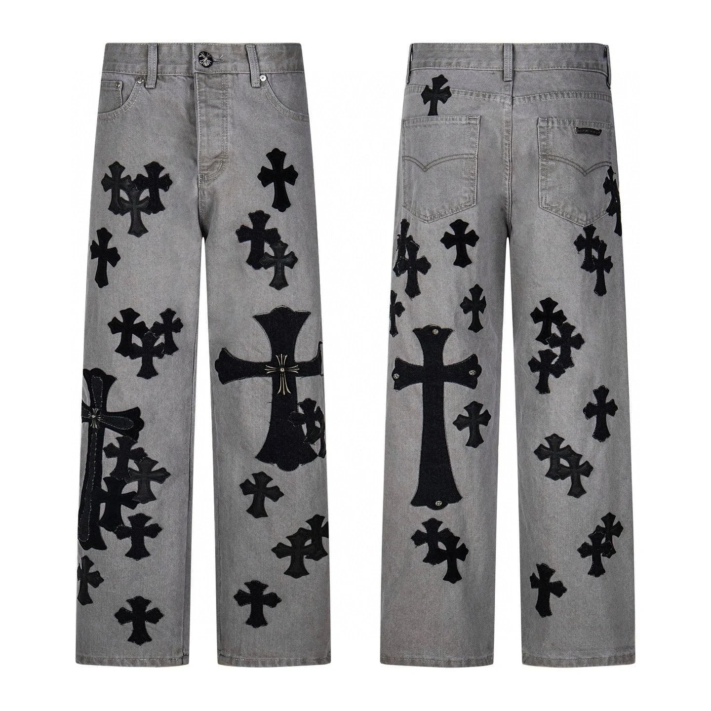 Chrome Hearts Cross Patch Denim Jeans Blue